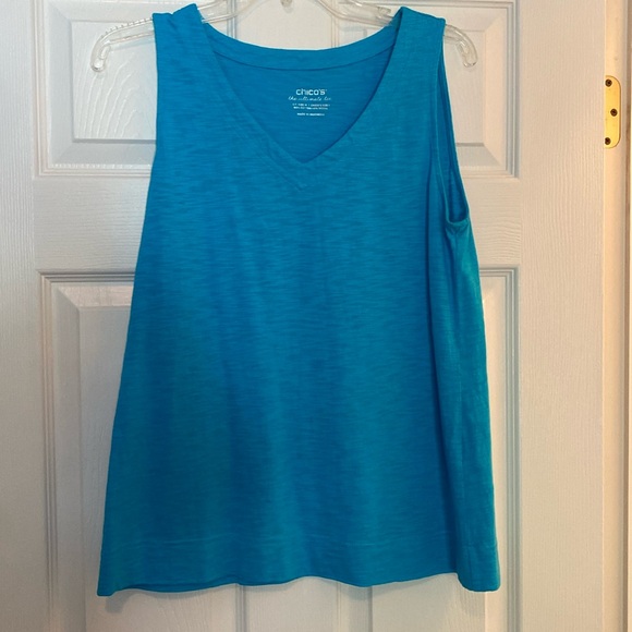 Chico’s Turquoise Tank Top with Jacket-M (size1) - Picture 2 of 6
